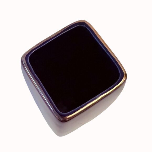 Japanese Peacock Vase Cobalt Blue VTG Tall Square Cylinder Floral Kutani Style - Picture 5 of 16